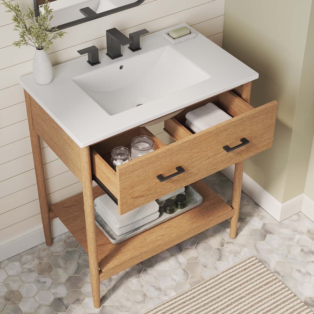 Zaire 30" Bathroom Vanity in Natural White by Modway - Image 10