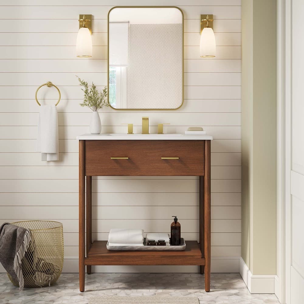 Zaire 30" Bathroom Vanity in Walnut White by Modway - Image 9