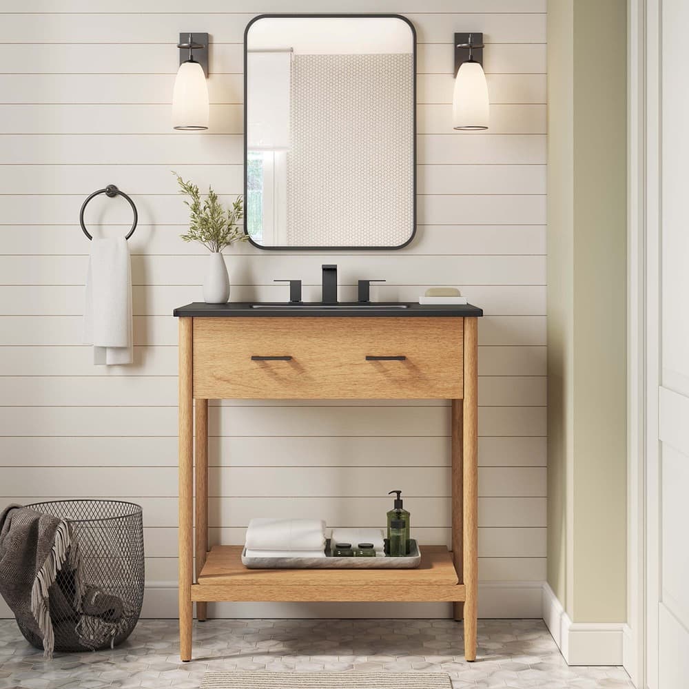 Zaire 30" Bathroom Vanity in Natural Black by Modway - Image 9
