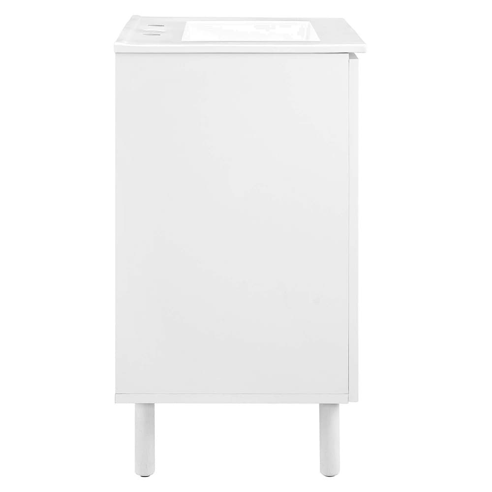 Calla 24" Perforated Metal Bathroom Vanity in White White by Modway - Image 4