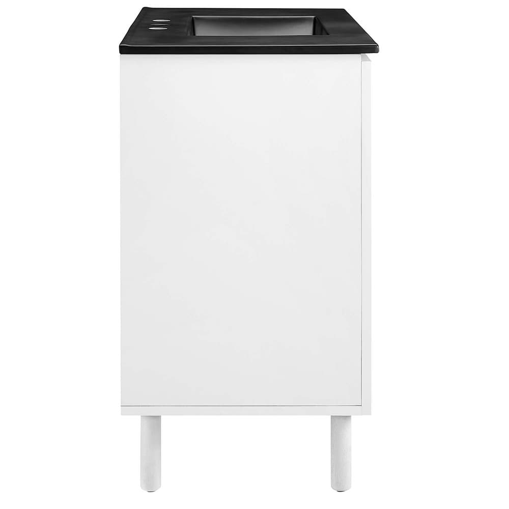Calla 36" Perforated Metal Bathroom Vanity in Black White by Modway - Image 4
