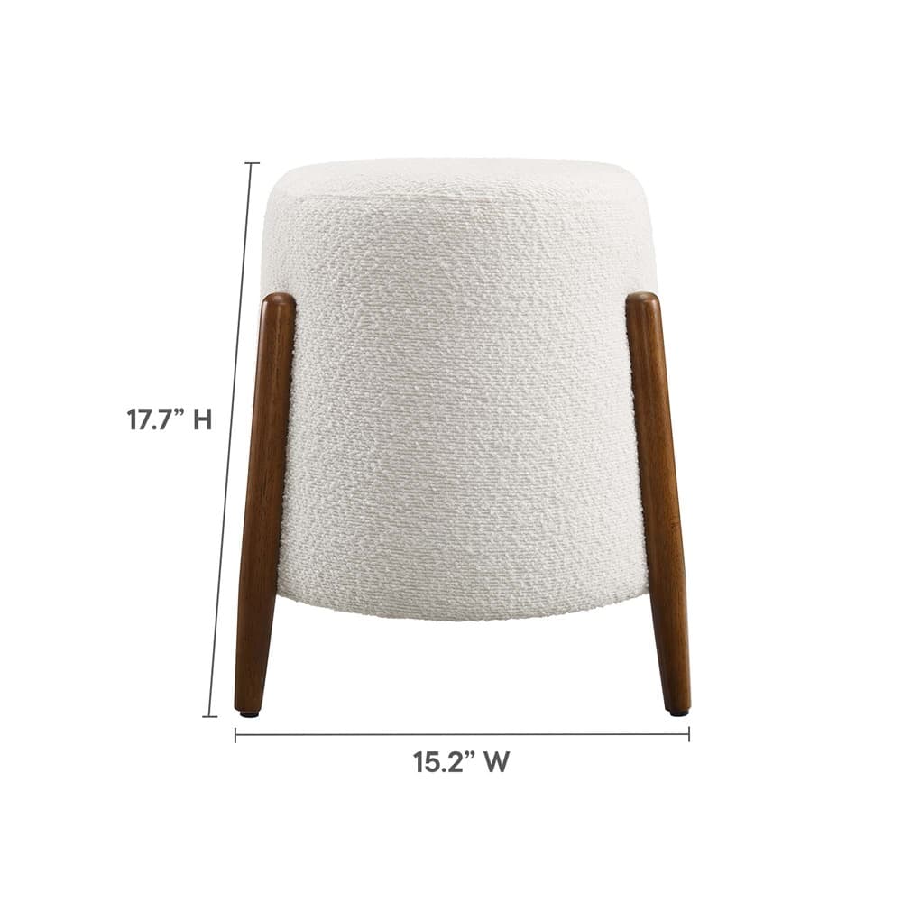 Riven Upholstered Boucle Fabric Ottoman in Cloud by Modway - Image 3