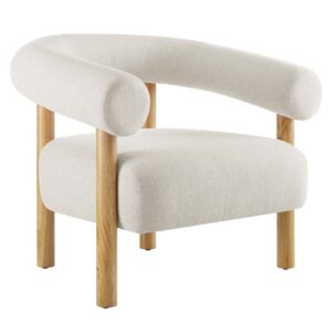 Sable Upholstered Fabric Armchair in Ivory Natural by Modway