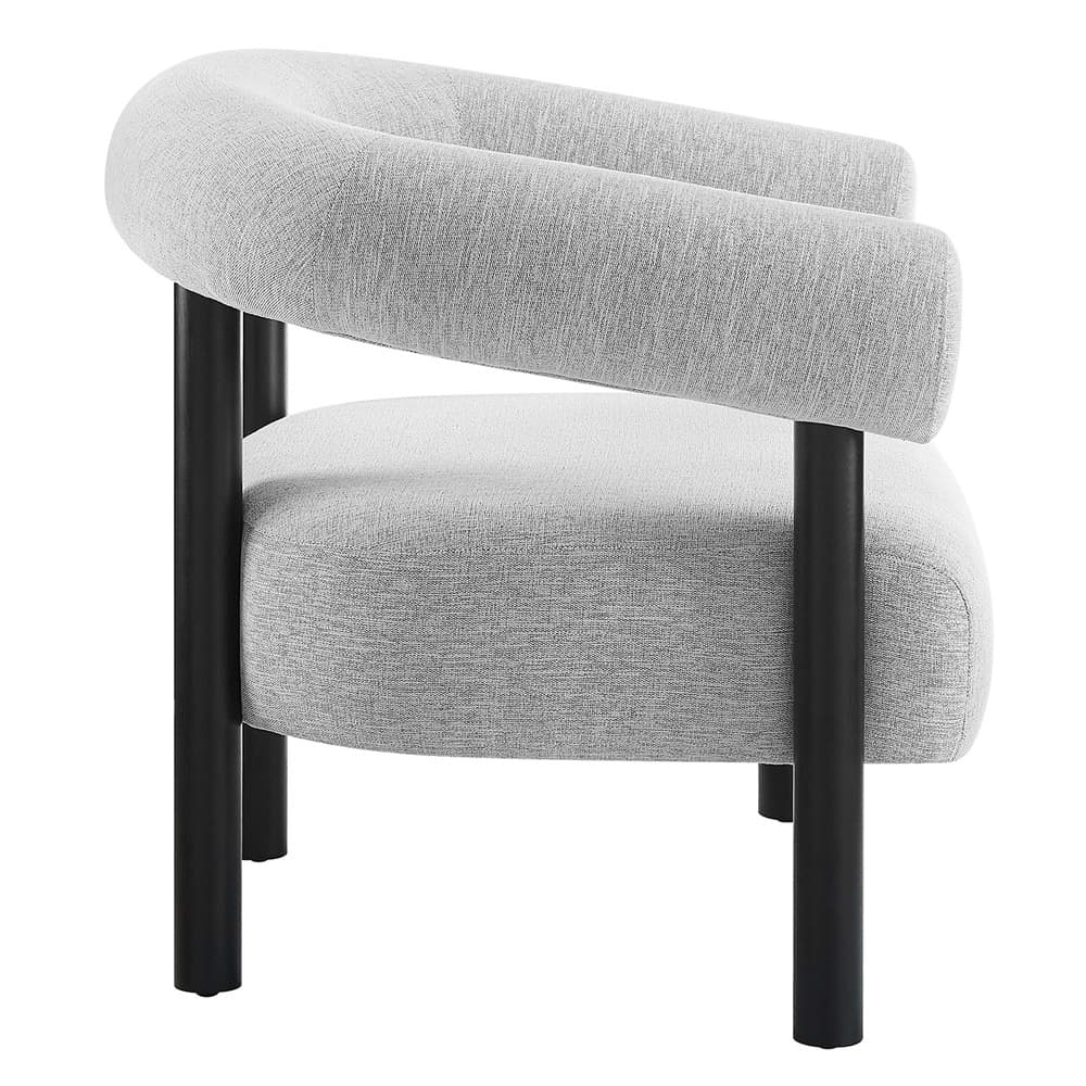 Sable Upholstered Fabric Armchair in Light Gray Black by Modway - Image 4