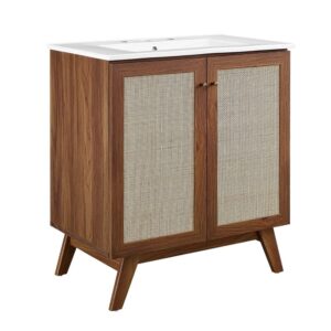 Soma 30" Bathroom Vanity in Walnut White by Modway
