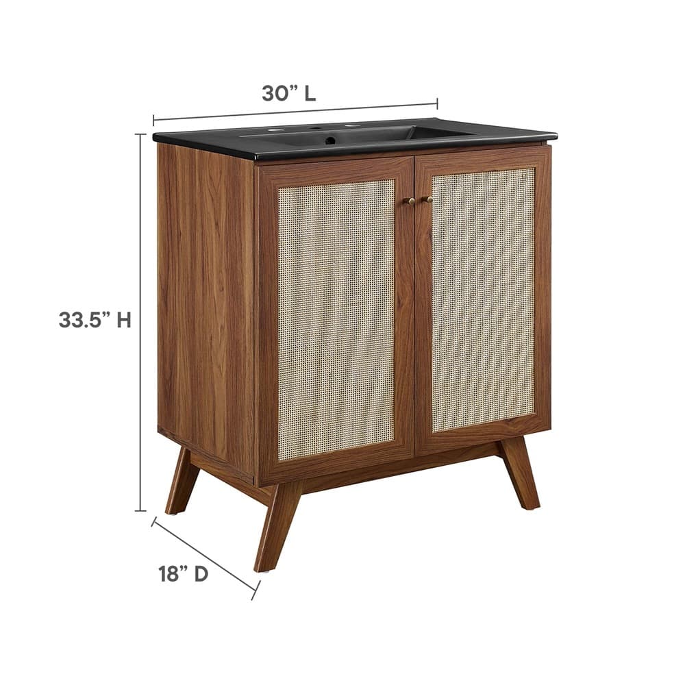 Soma 30" Bathroom Vanity in Walnut Black by Modway - Image 2