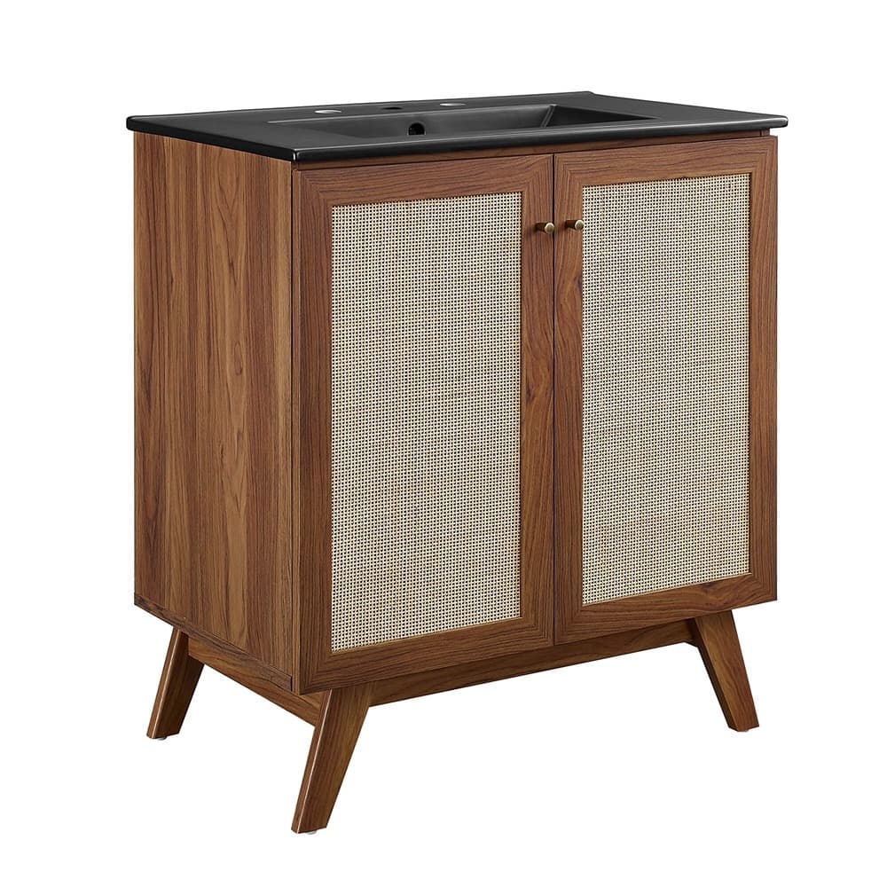 Soma 30" Bathroom Vanity in Walnut Black by Modway