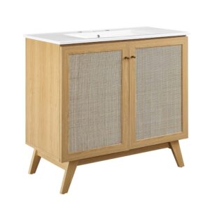 Soma 36" Bathroom Vanity in Oak White by Modway