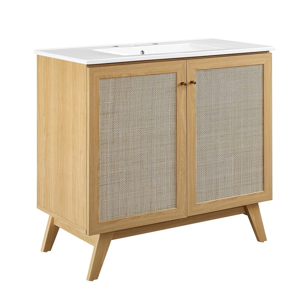 Soma 36" Bathroom Vanity in Oak White by Modway