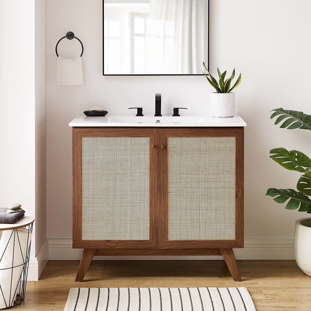 Soma 36" Bathroom Vanity in Walnut White by Modway - Image 15