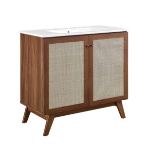 Soma 36" Bathroom Vanity in Walnut White by Modway