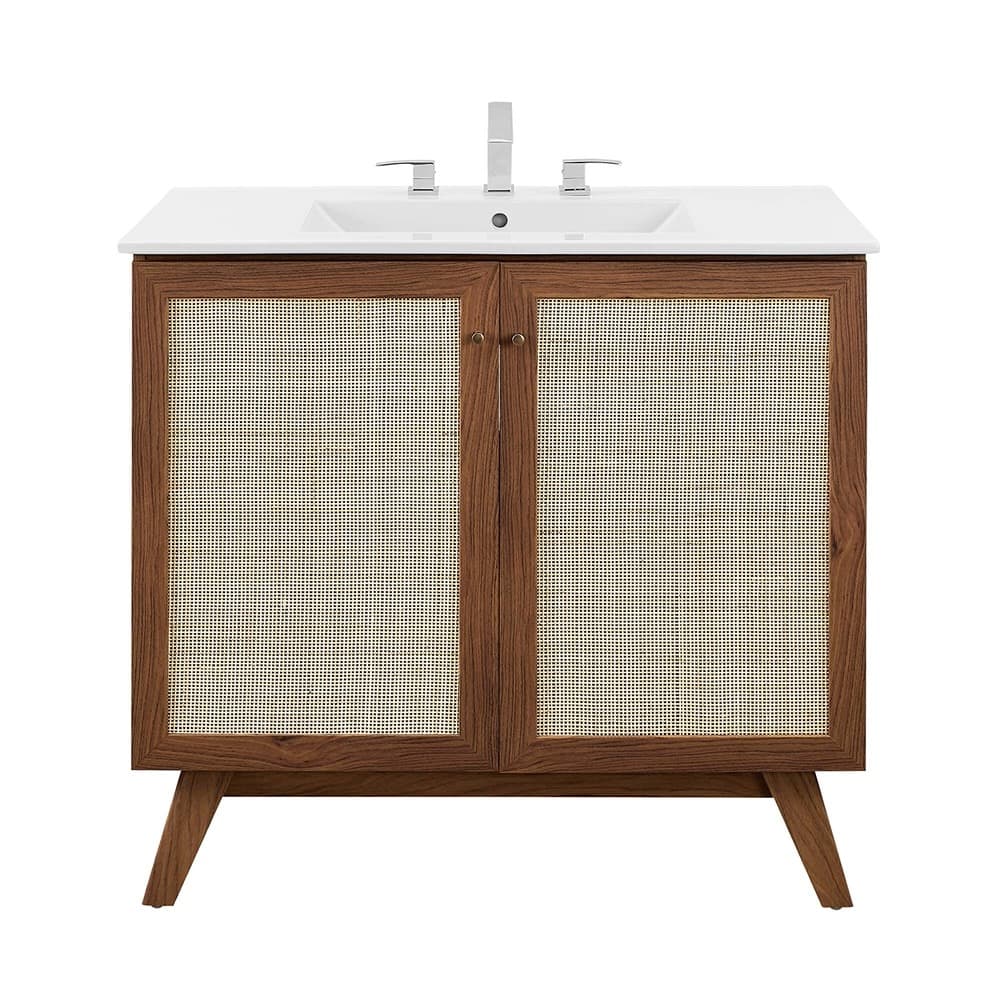 Soma 36" Bathroom Vanity in Walnut White by Modway - Image 11