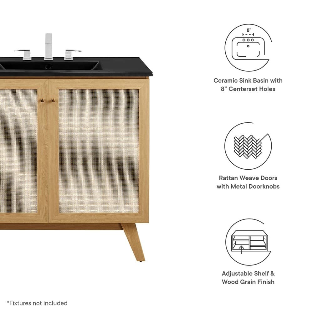 Soma 36" Bathroom Vanity in Oak Black by Modway - Image 3