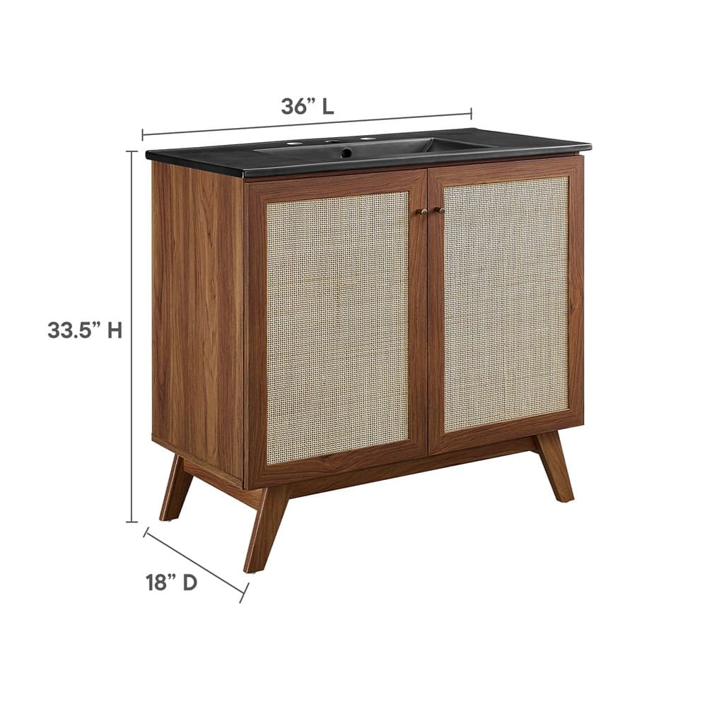 Soma 36" Bathroom Vanity in Walnut Black by Modway - Image 2