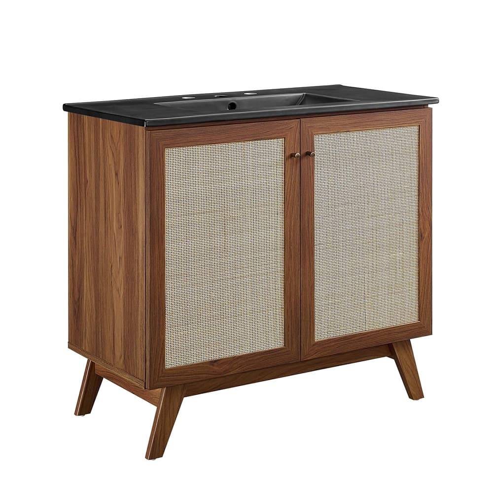 Soma 36" Bathroom Vanity in Walnut Black by Modway