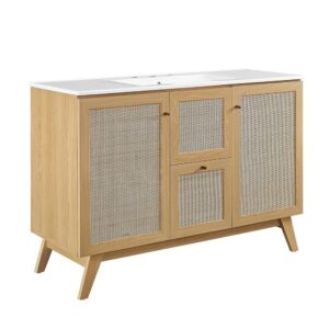 Soma 48" Single Sink Bathroom Vanity in Oak White by Modway