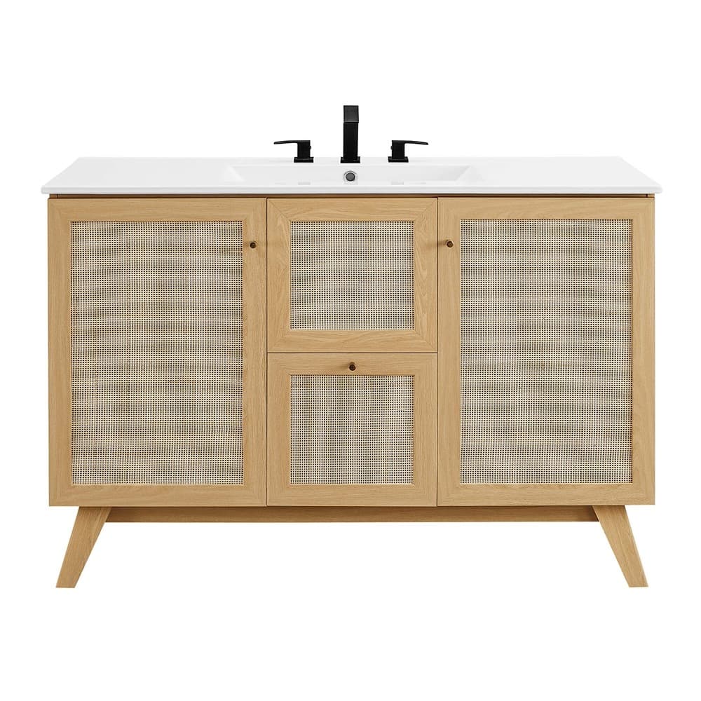 Soma 48" Single Sink Bathroom Vanity in Oak White by Modway - Image 11