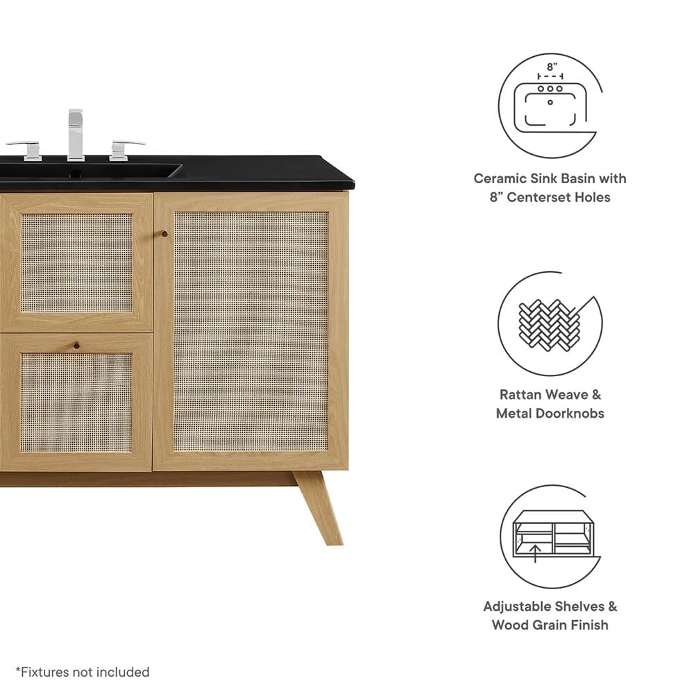Soma 48" Single Sink Bathroom Vanity in Oak Black by Modway - Image 3