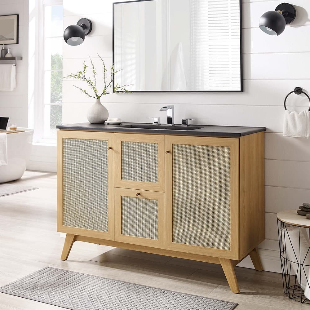 Soma 48" Single Sink Bathroom Vanity in Oak Black by Modway - Image 16