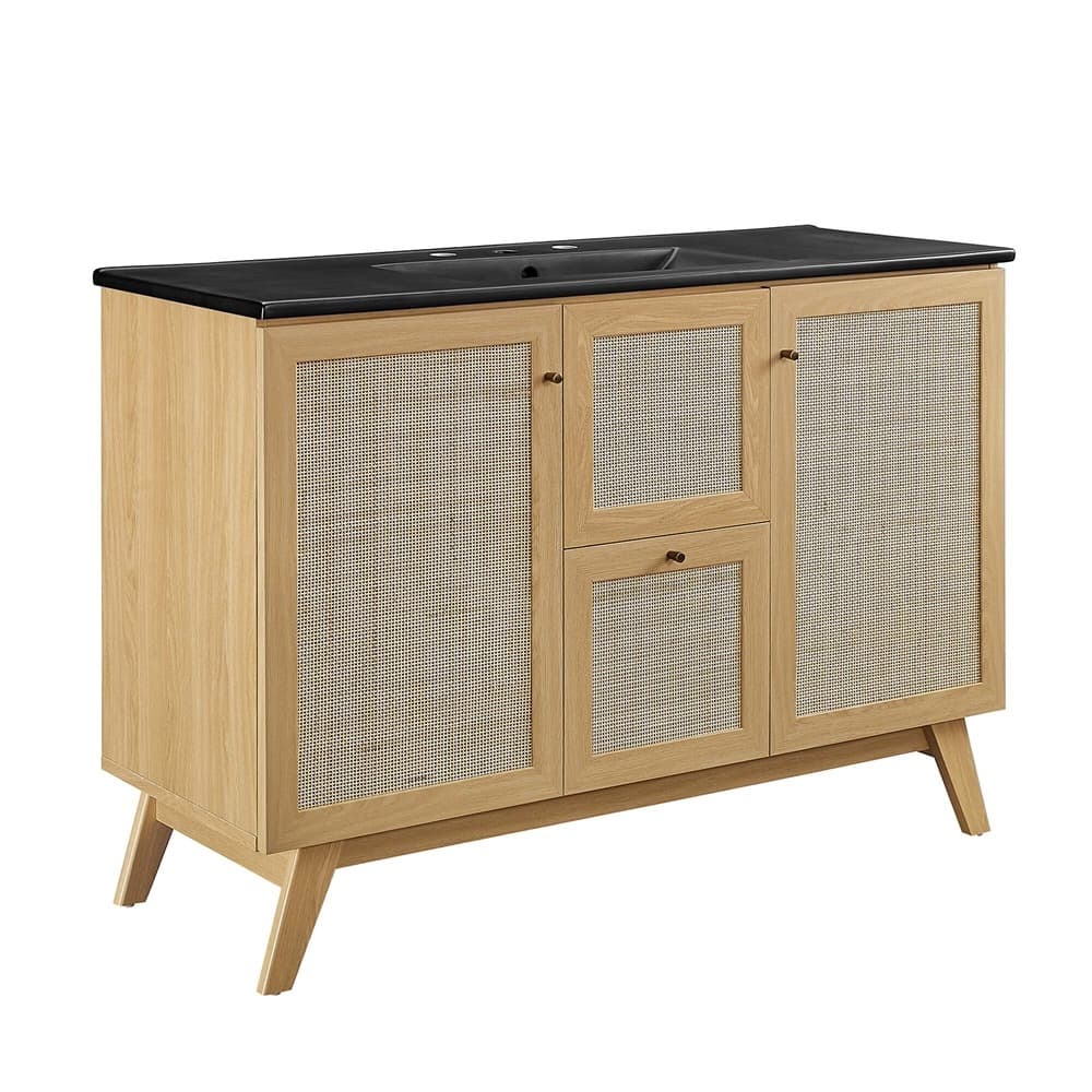 Soma 48" Single Sink Bathroom Vanity in Oak Black by Modway