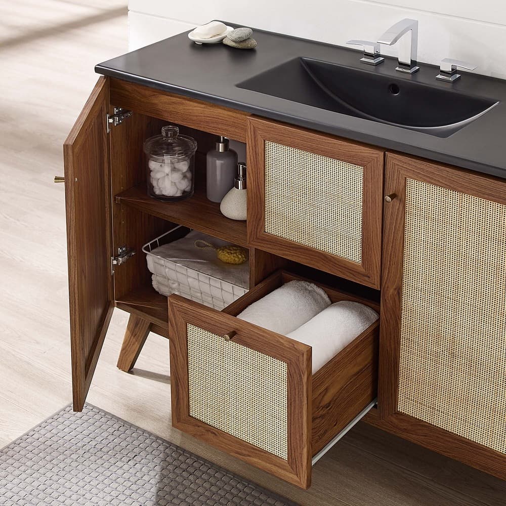 Soma 48" Single Sink Bathroom Vanity in Walnut Black by Modway - Image 17