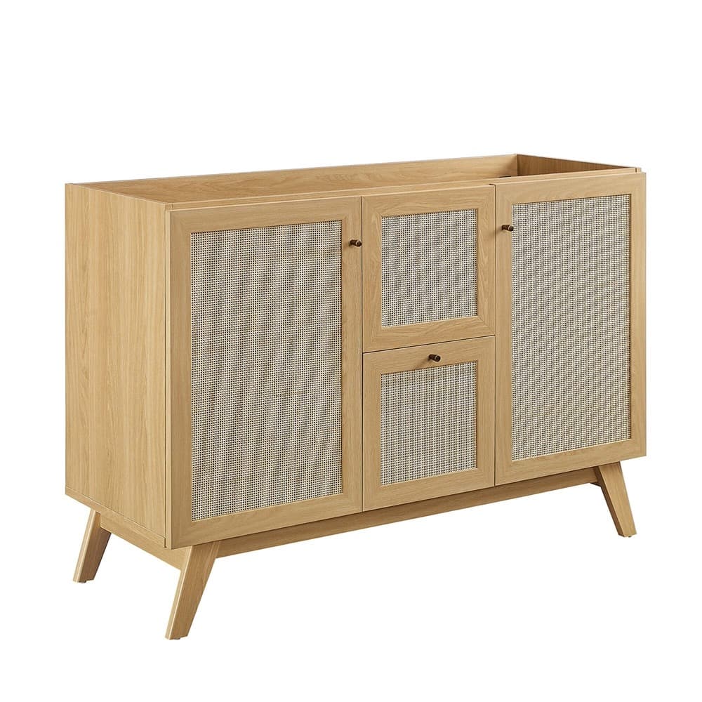 Soma 48" Double Sink Bathroom Vanity in Oak White by Modway - Image 6