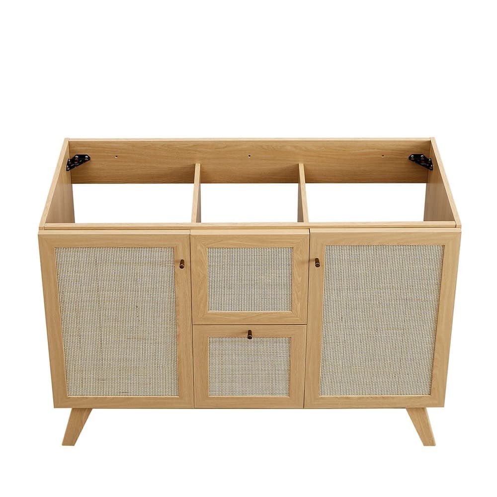 Soma 48" Double Sink Bathroom Vanity in Oak White by Modway - Image 8