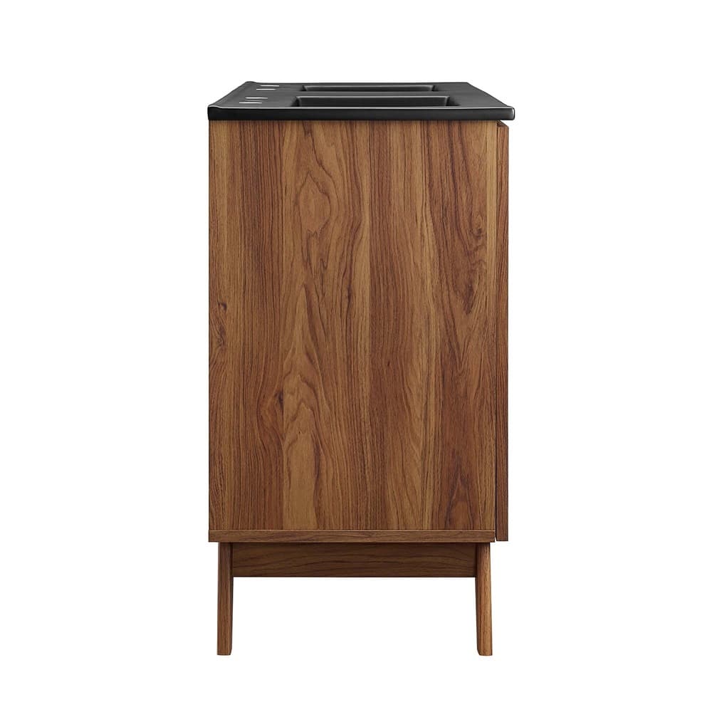 Soma 48" Double Sink Bathroom Vanity in Walnut Black by Modway - Image 4