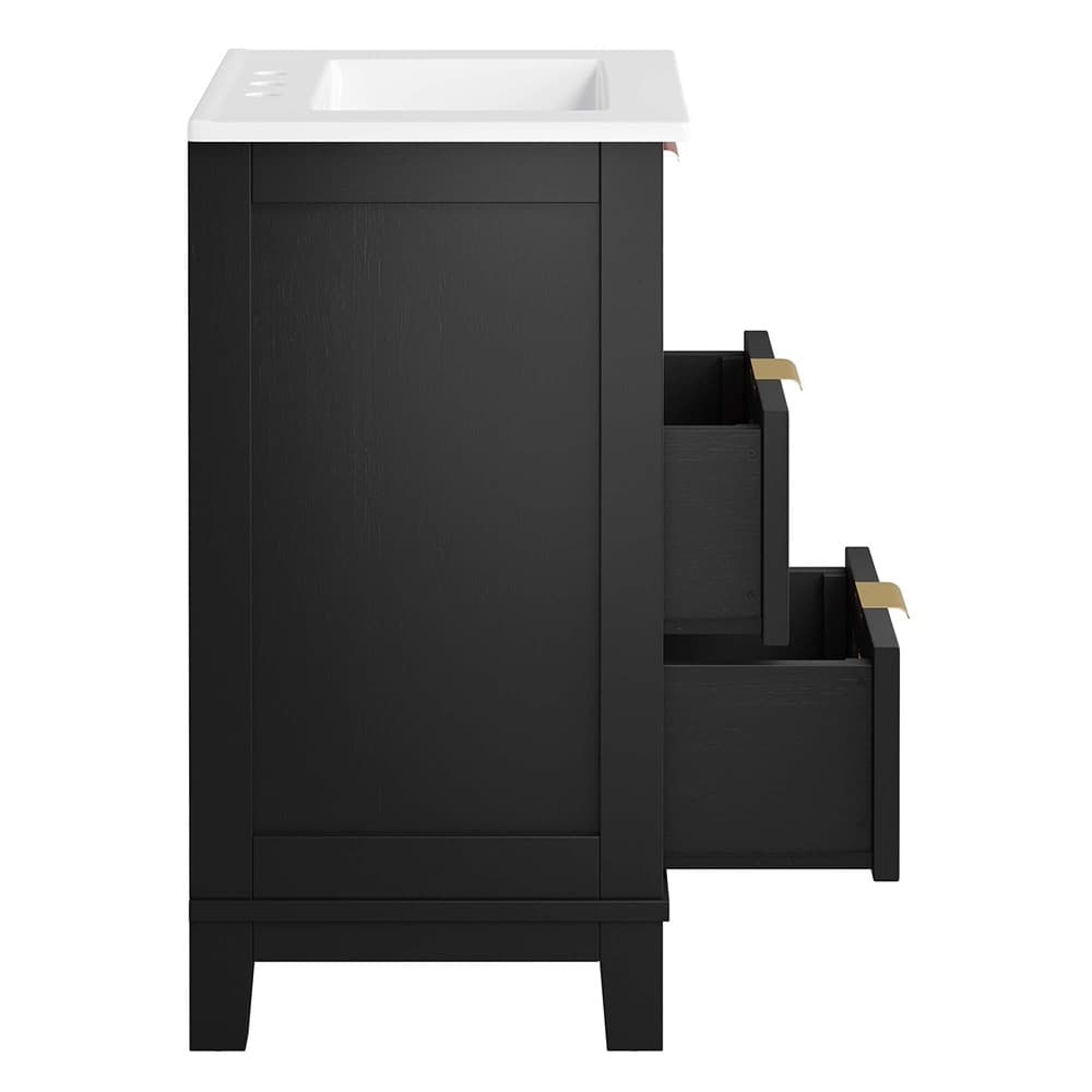 Dixie 24" Solid Wood Bathroom Vanity in Black White by Modway - Image 8