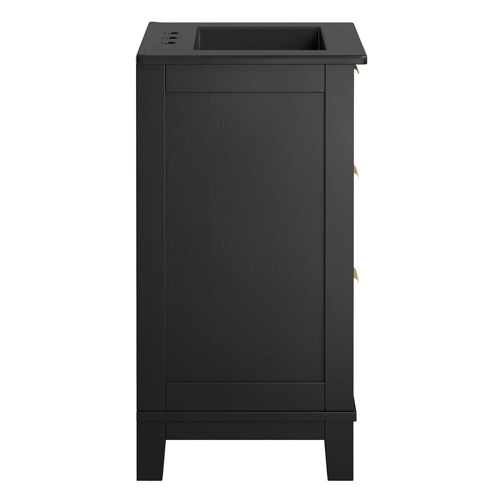 Dixie 24" Solid Wood Bathroom Vanity Cabinet in Black Black by Modway - Image 4