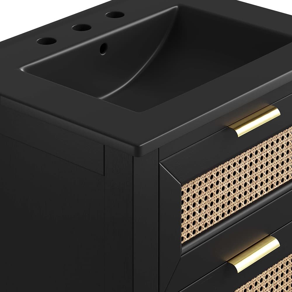 Dixie 24" Solid Wood Bathroom Vanity Cabinet in Black Black by Modway - Image 9