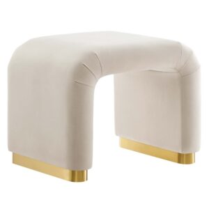 Koda Performance Velvet Waterfall Stool in Brass Almond by Modway