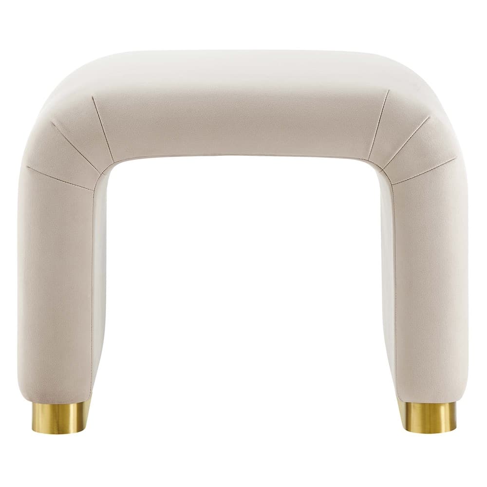Koda Performance Velvet Waterfall Stool in Brass Almond by Modway - Image 5