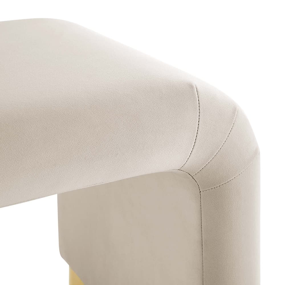 Koda Performance Velvet Waterfall Stool in Brass Almond by Modway - Image 7