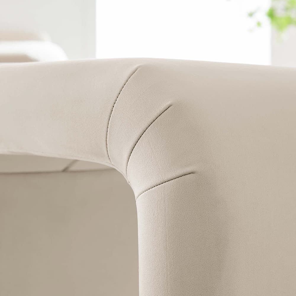 Koda Performance Velvet Waterfall Stool in Brass Almond by Modway - Image 9
