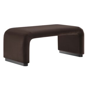 Koda Performance Velvet Waterfall Ottoman in Black Chocolate Brown by Modway
