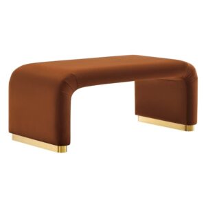 Koda Performance Velvet Waterfall Ottoman in Brass Rust by Modway