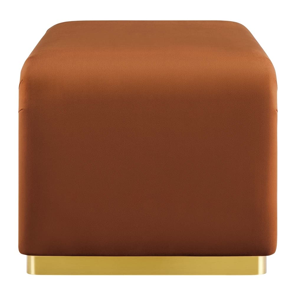 Koda Performance Velvet Waterfall Ottoman in Brass Rust by Modway - Image 4
