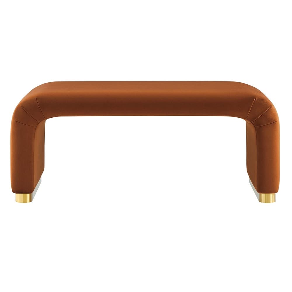 Koda Performance Velvet Waterfall Ottoman in Brass Rust by Modway - Image 5