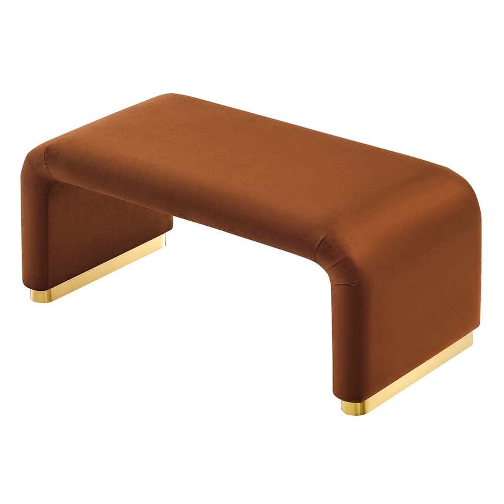 Koda Performance Velvet Waterfall Ottoman in Brass Rust by Modway - Image 6