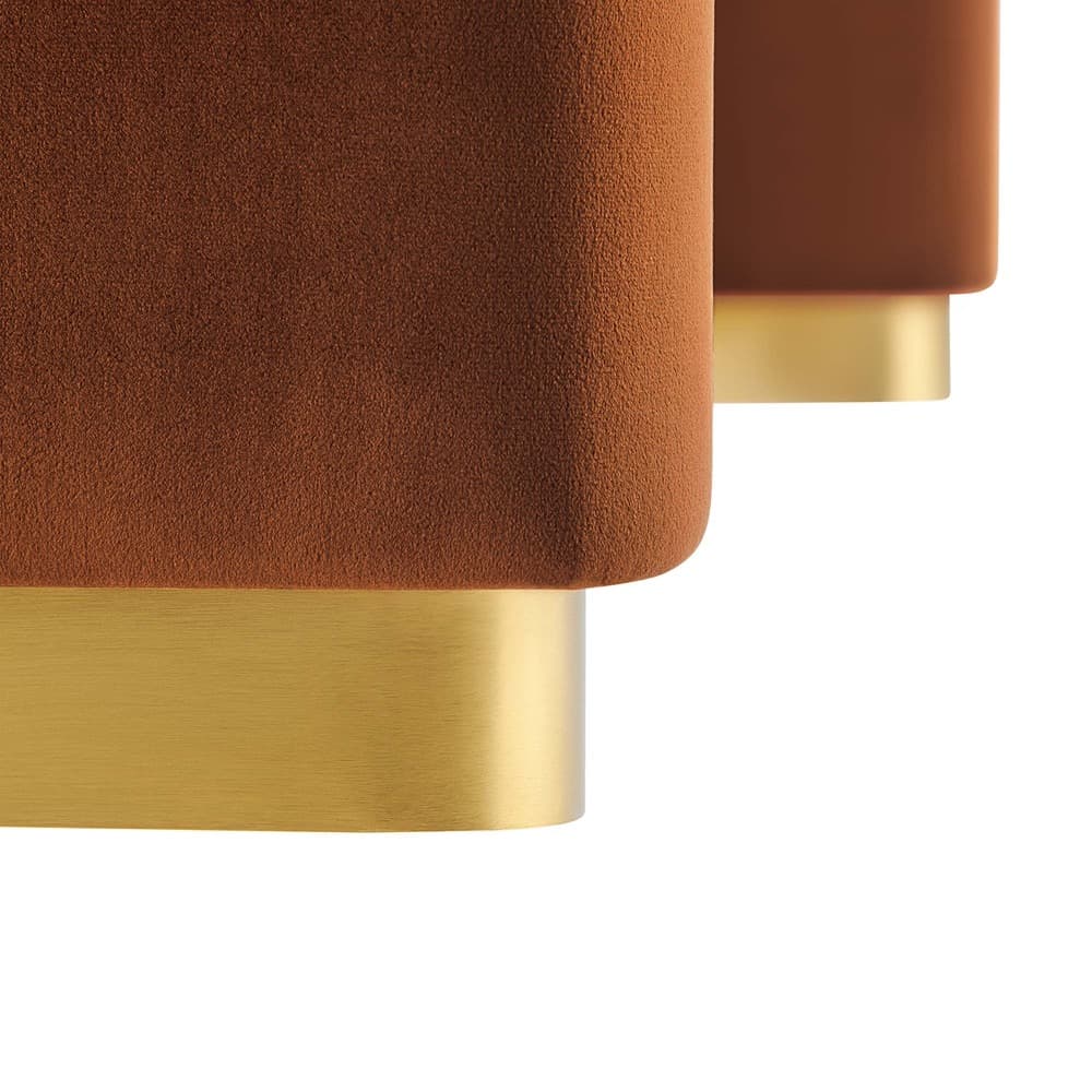 Koda Performance Velvet Waterfall Ottoman in Brass Rust by Modway - Image 7