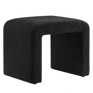 Simba Boucle Fabric Waterfall Stool in Black by Modway