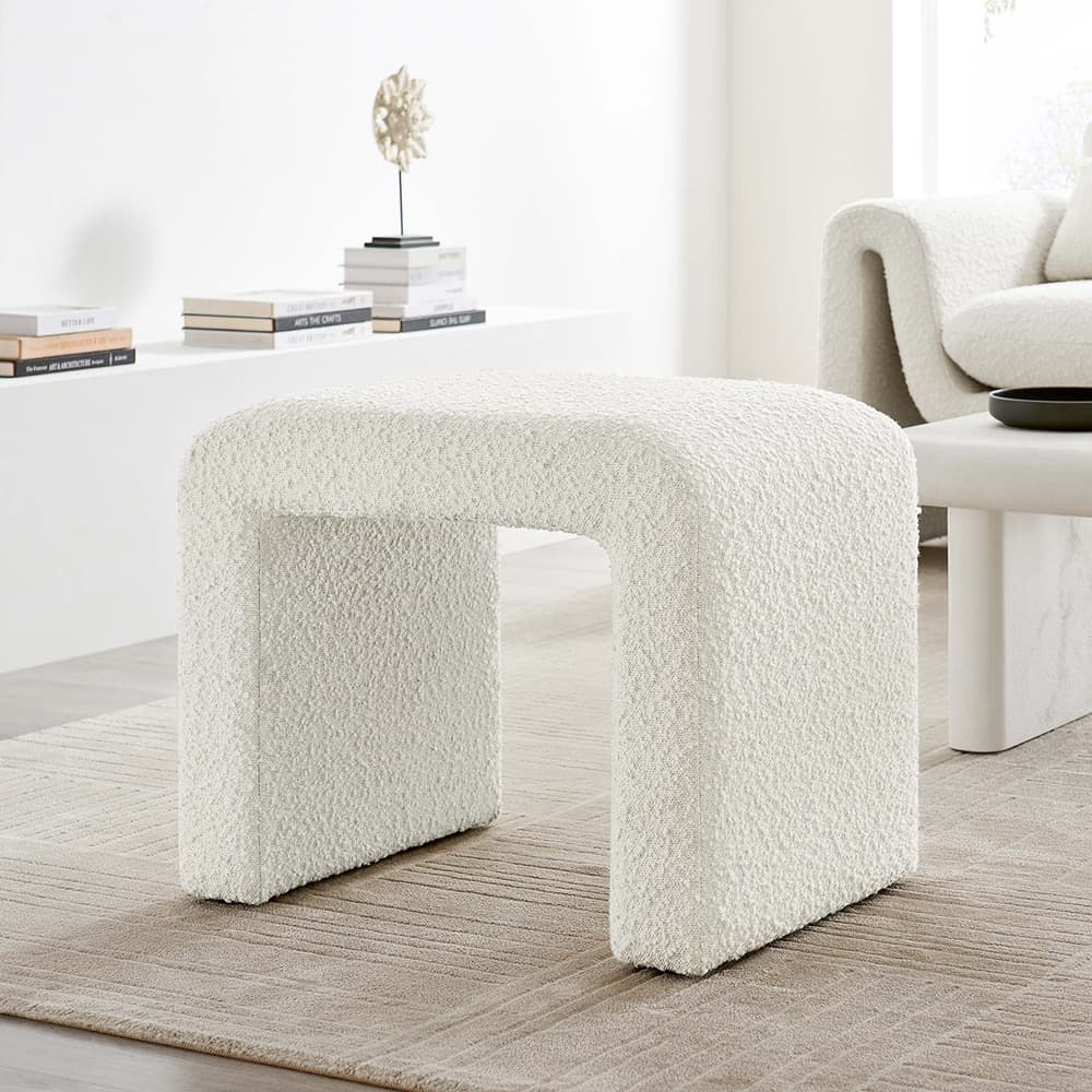 Simba Boucle Fabric Waterfall Stool in Ivory by Modway - Image 8