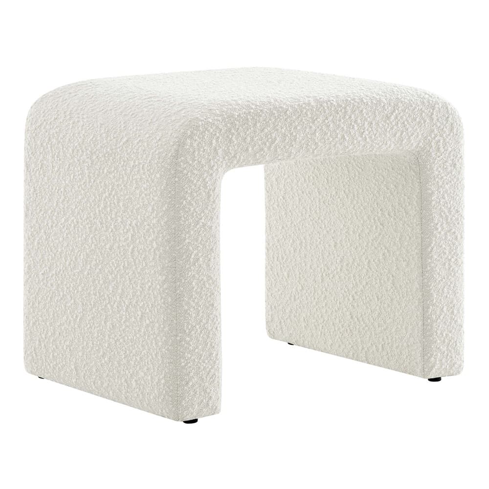 Simba Boucle Fabric Waterfall Stool in Ivory by Modway