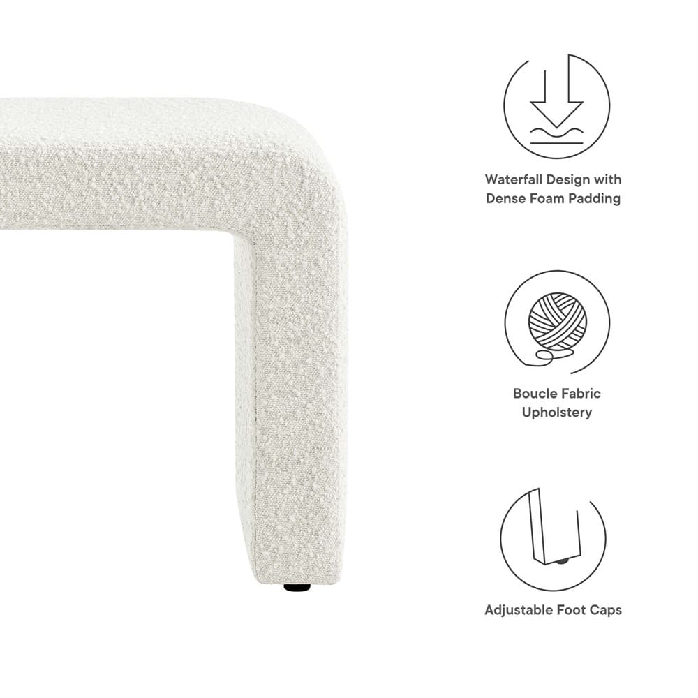 Simba Boucle Fabric Waterfall Stool in Ivory by Modway - Image 2