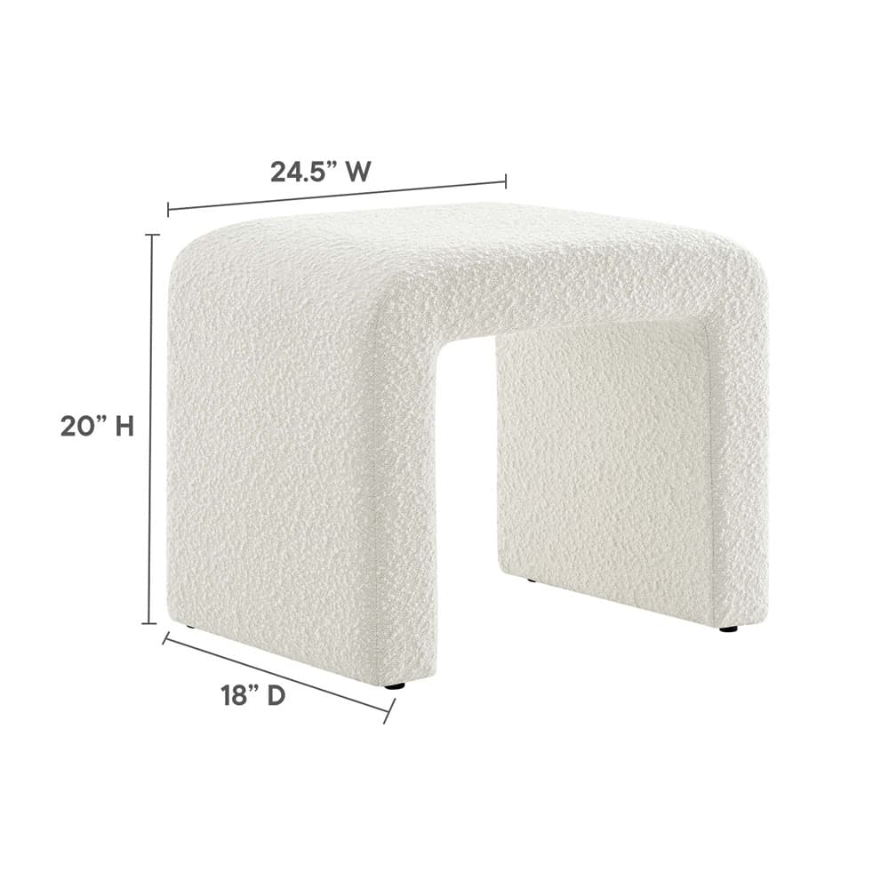 Simba Boucle Fabric Waterfall Stool in Ivory by Modway - Image 3