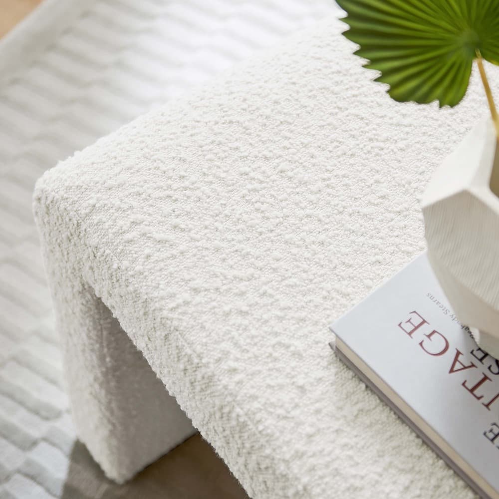 Simba Boucle Fabric Waterfall Stool in Ivory by Modway - Image 9