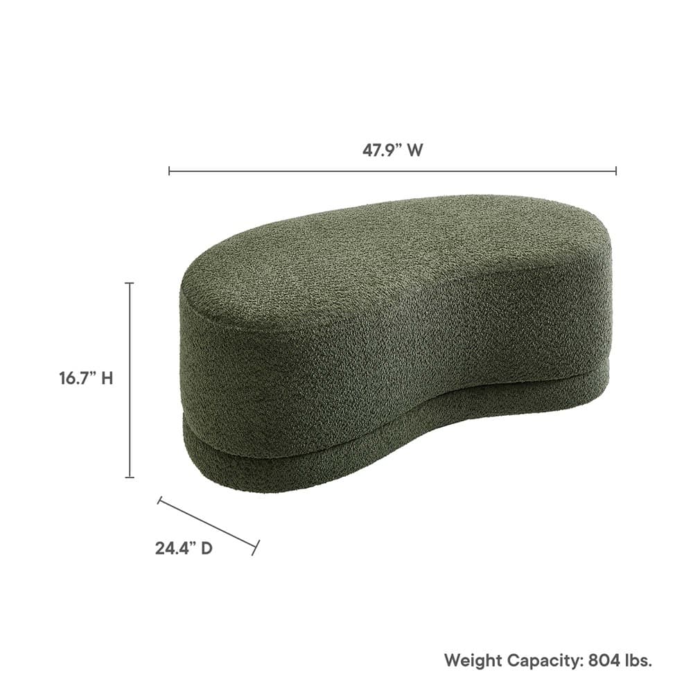 Nimbus 48" Upholstered Ottoman Bench in Sage by Modway - Image 3