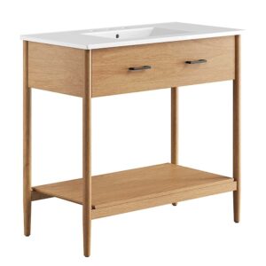 Zaire 36" Bathroom Vanity in Natural White by Modway
