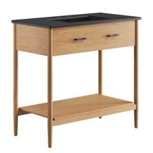 Zaire 36" Bathroom Vanity in Natural Black by Modway